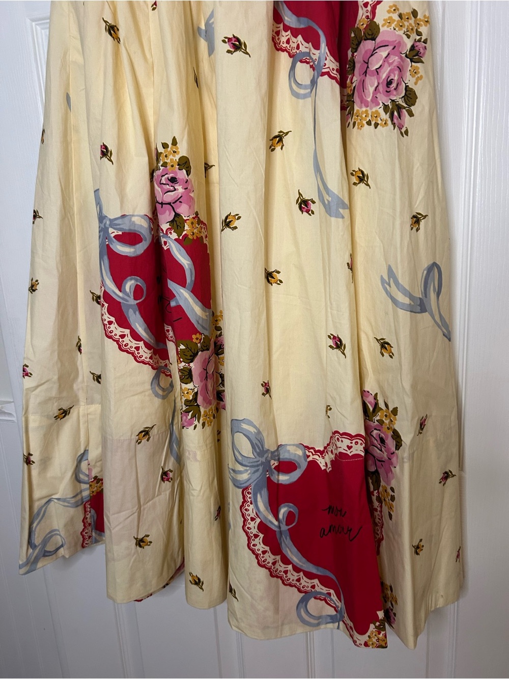 Anthropologie Maeve Jacie Poplin Printed Maxi Skirt Vintage Heart - Picture 8 of 16
